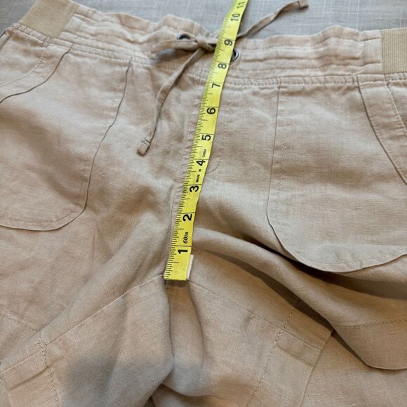 Athleta Tan Linen Drawstring Pull-On Shorts - Size 4, Lightweight Vacation Wear - Picture 6 of 8